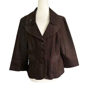Cato Brown Regular 3/4 Sleeves Women's Blazer Size Medium | 63-46